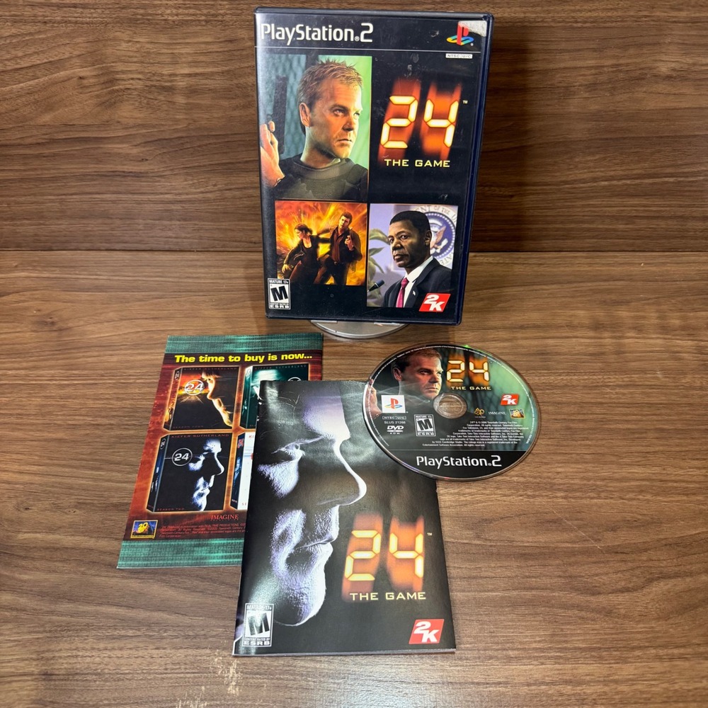 24 The Game Sony PlayStation 2 PS2 NTSC Black Excellent Complete CIB 2K Games